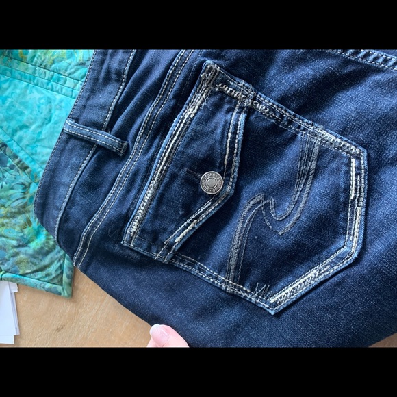 Ladies silver jeans (stretchy/2%) very comfy- great blue fade colouring - Picture 1 of 7